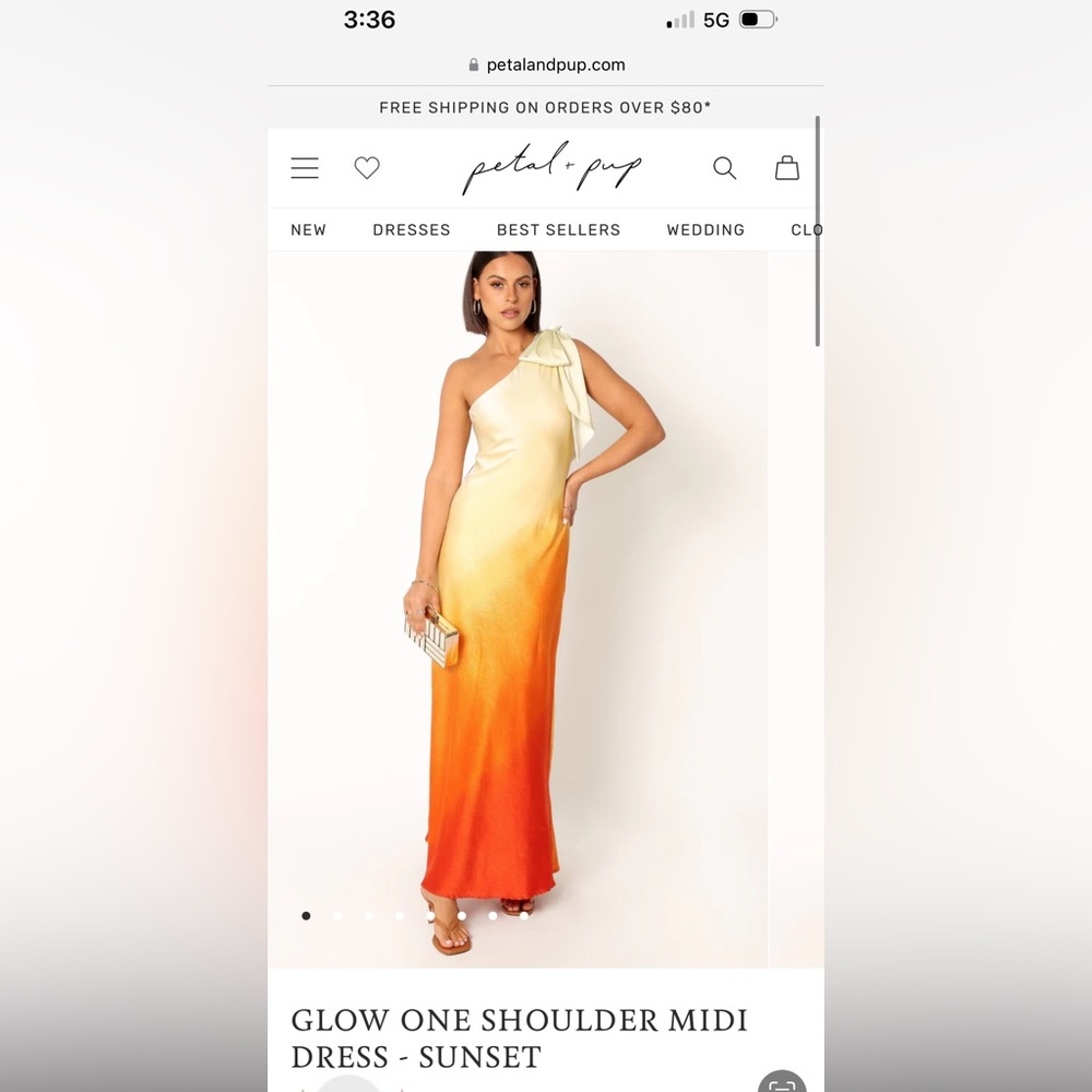 GLOW ONE SHOULDER MIDI DRESS- Sunset